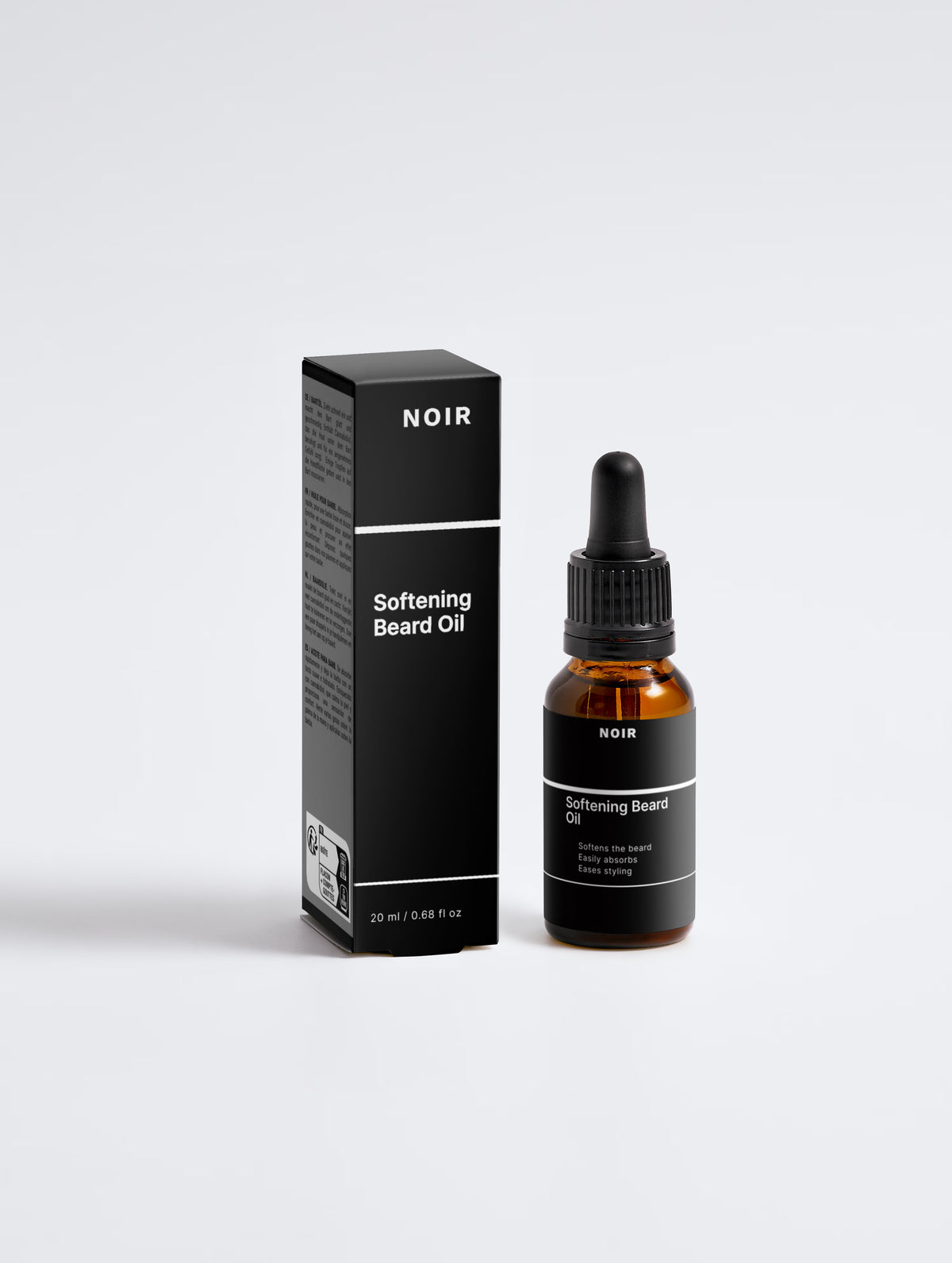NOERA Омекотяващо масло за брада с 1% CBD в кехлибарено стъклено флаконче с пипета