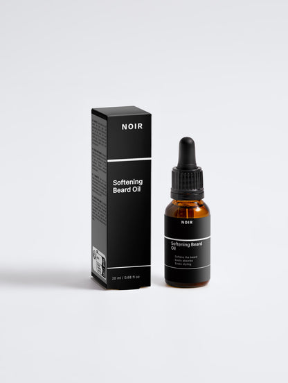 NOERA Омекотяващо масло за брада с 1% CBD в кехлибарено стъклено флаконче с пипета